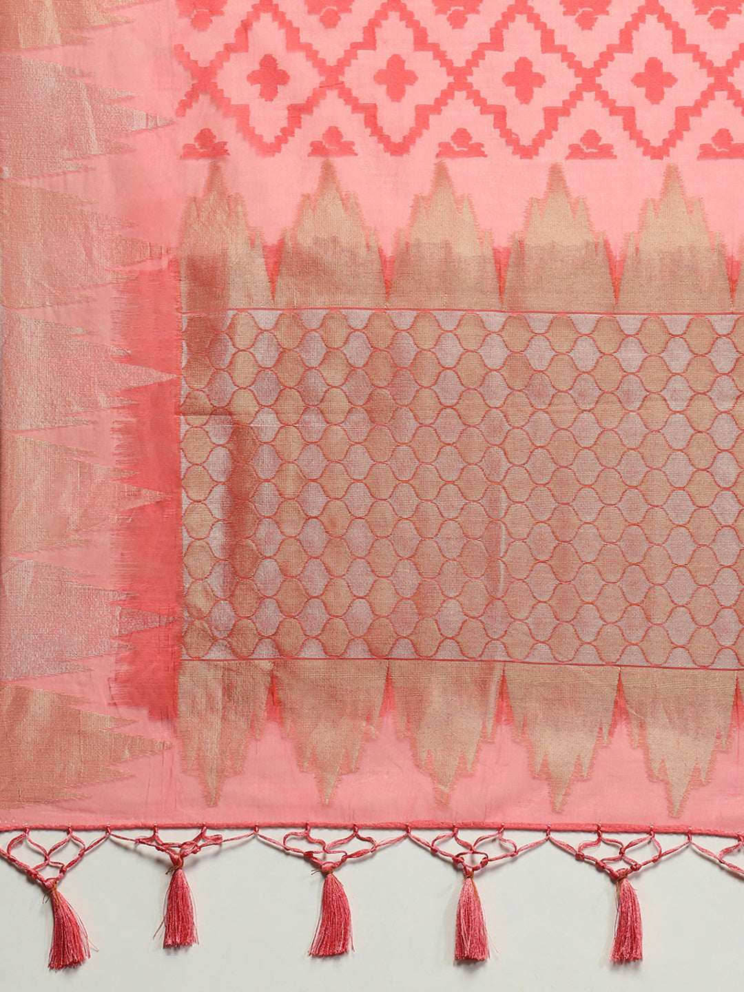 Zari Border Booti Art Silk Woven Saree