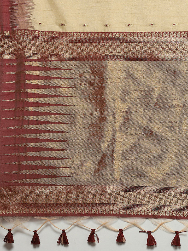 Woven Border Booti Art Silk Saree