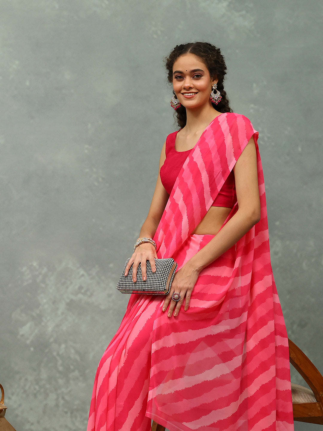 Abstract Printed Georgette Saree