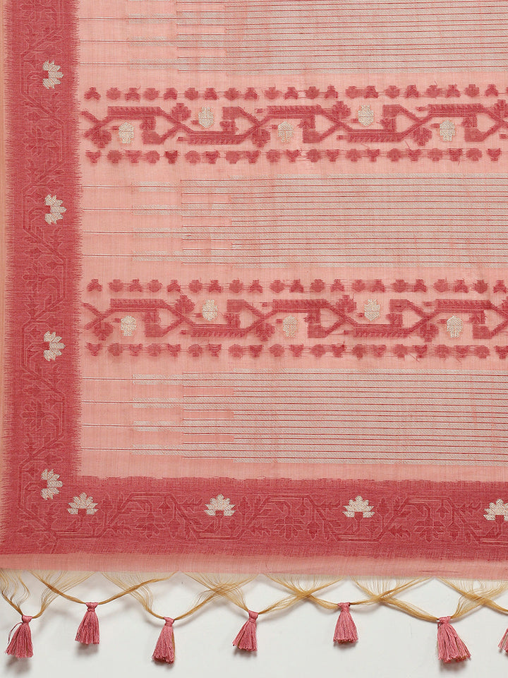 Woven Border Booti Art Silk Saree