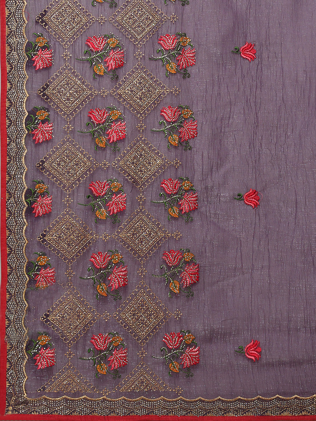 Embroidery Border Organza Saree