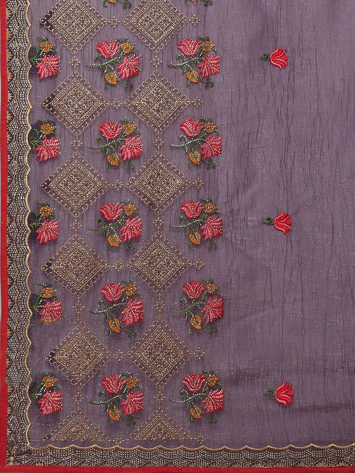 Embroidery Border Organza Saree