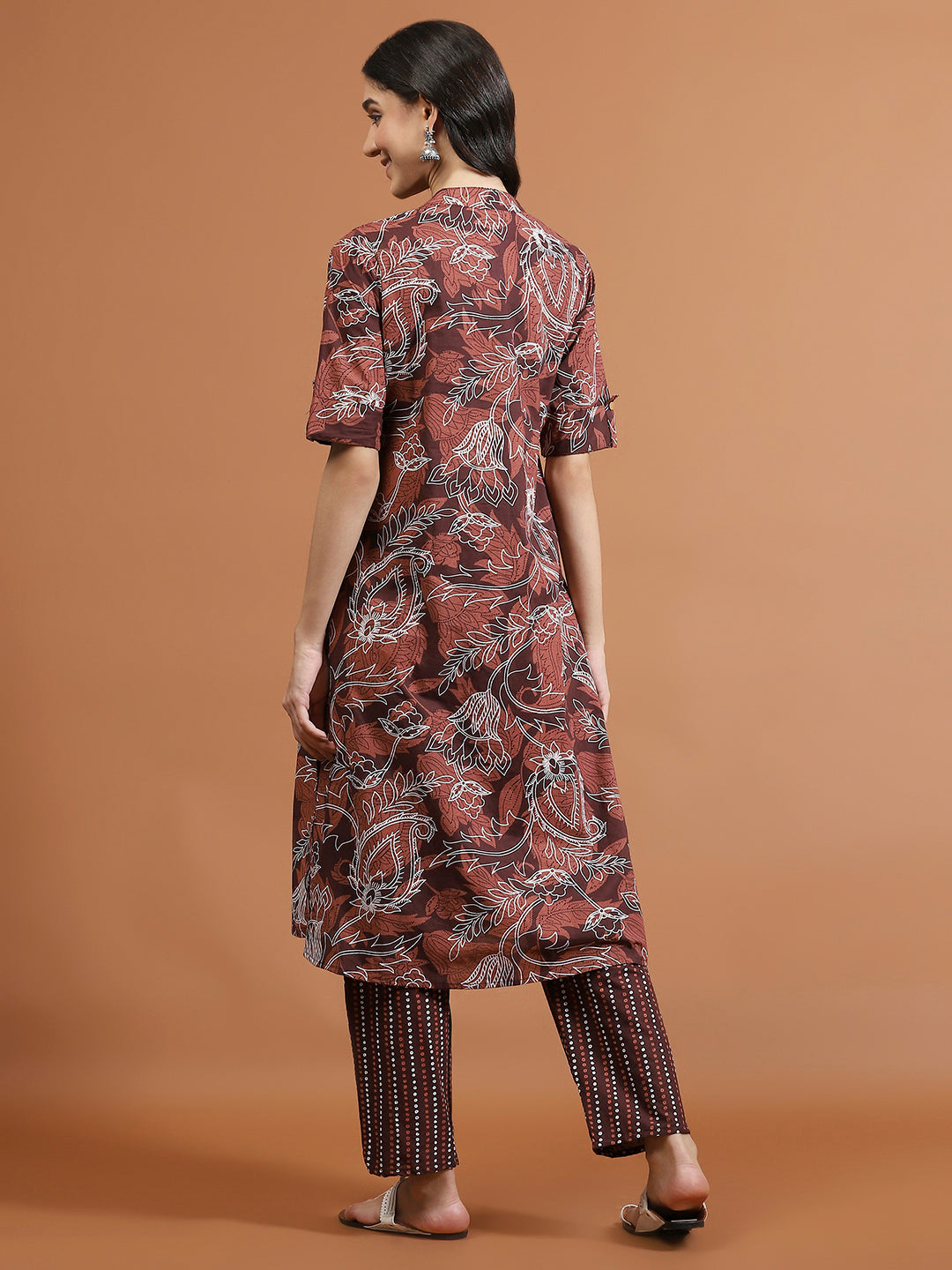Printed Cotton Blend Kurta With Pants