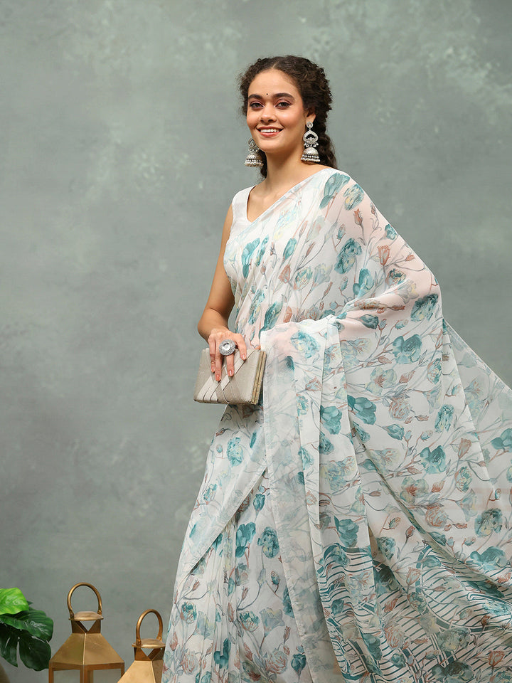 Digital Printed Georgette Saree