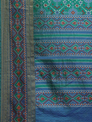 Patola Zari Border Printed Cotton Blend Woven Saree