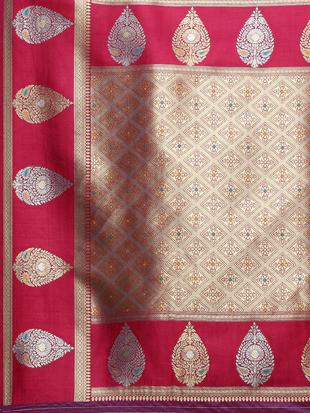 Zari Jaal Woven Art Silk Saree