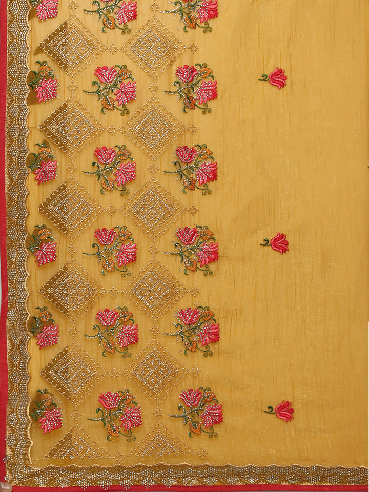 Embroidery Border Organza Saree