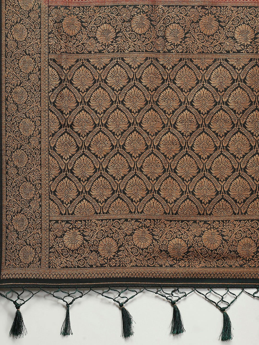 Zari Border Booti Art Silk Woven Saree