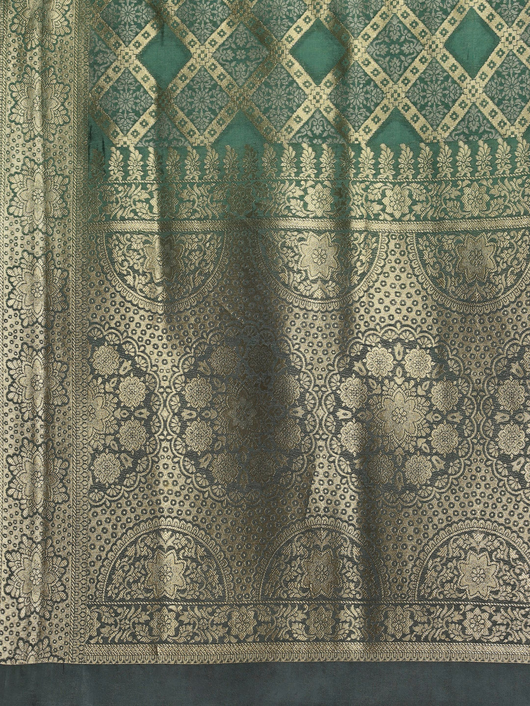 Zari Border Booti Art Silk Woven Saree