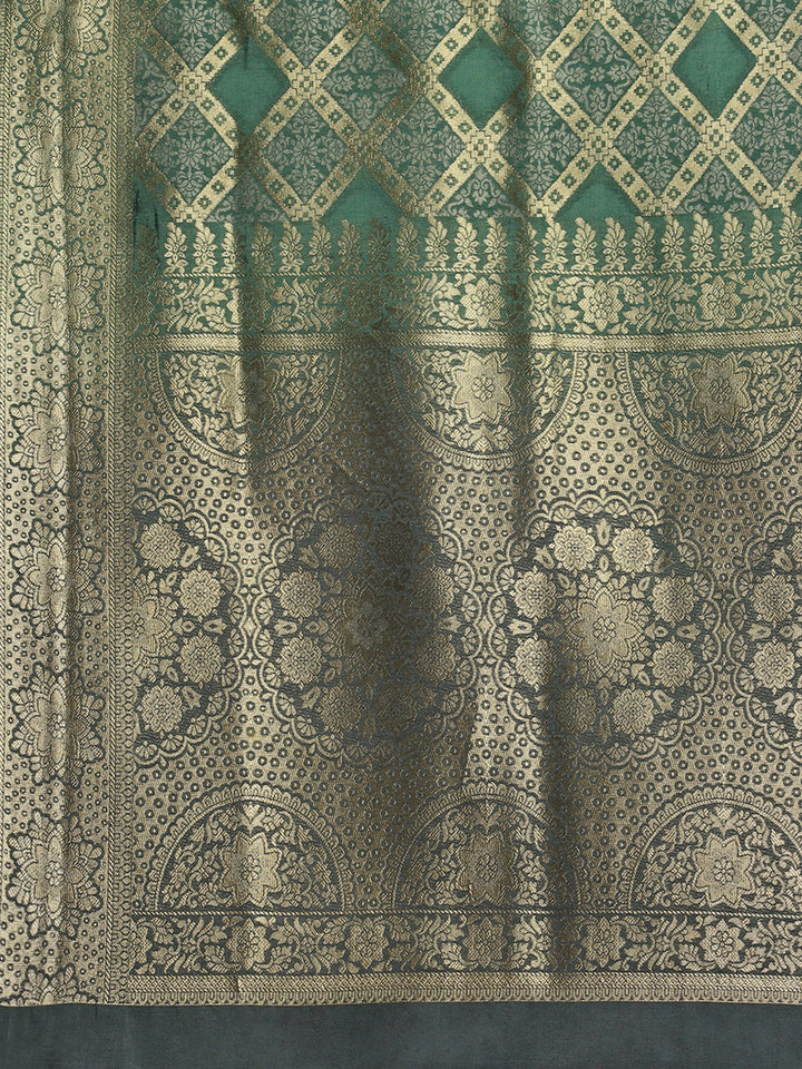 Zari Border Booti Art Silk Woven Saree