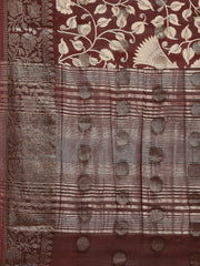 Patola Zari Border Printed Cotton Blend Woven Saree