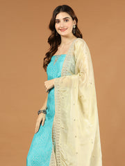 Neck Embroidered Muslin Unstitched Suit Piece With Dupatta