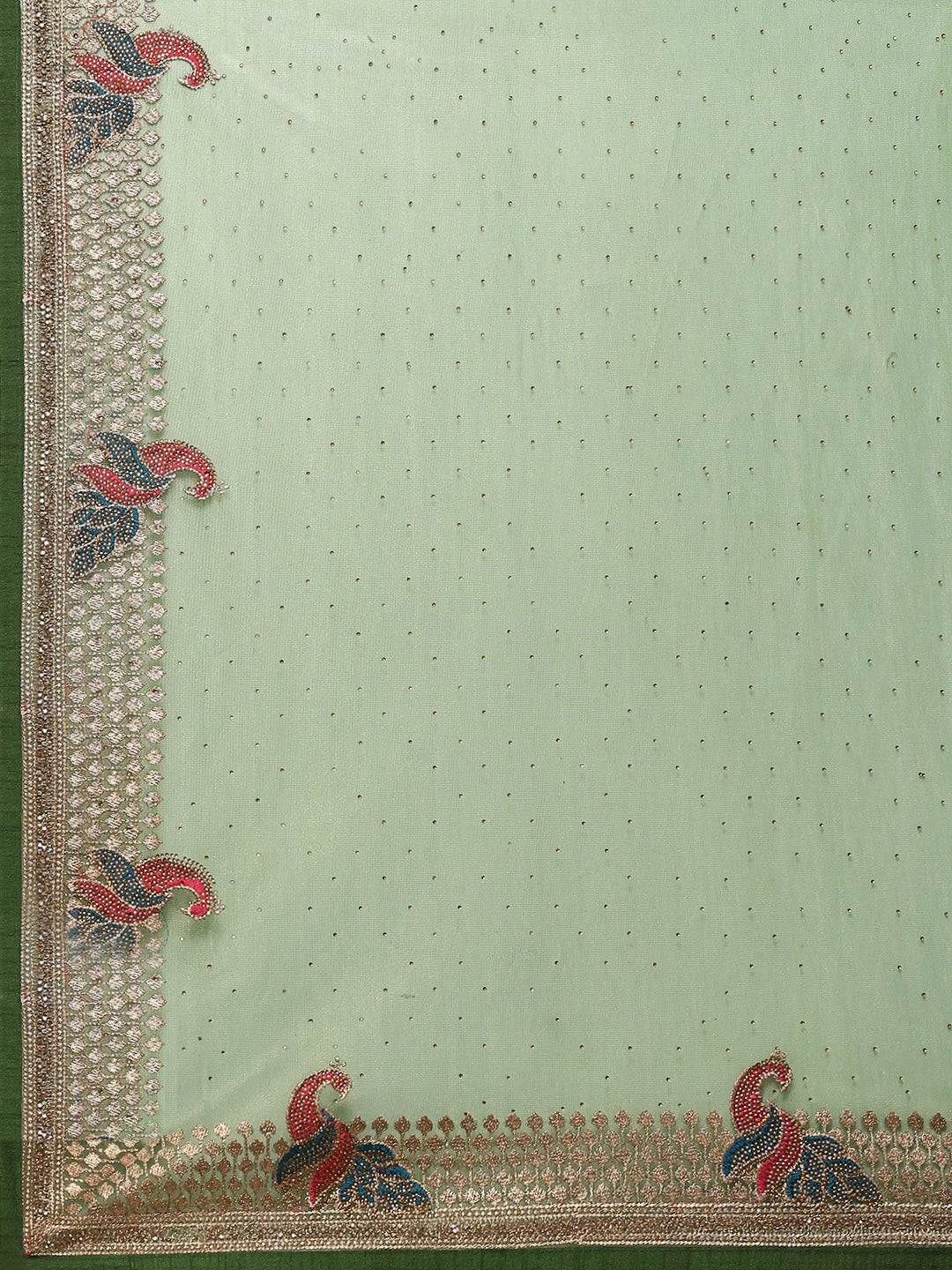 Stone Embroidery Tissue Saree
