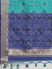 Woven Border Booti Art Silk Saree