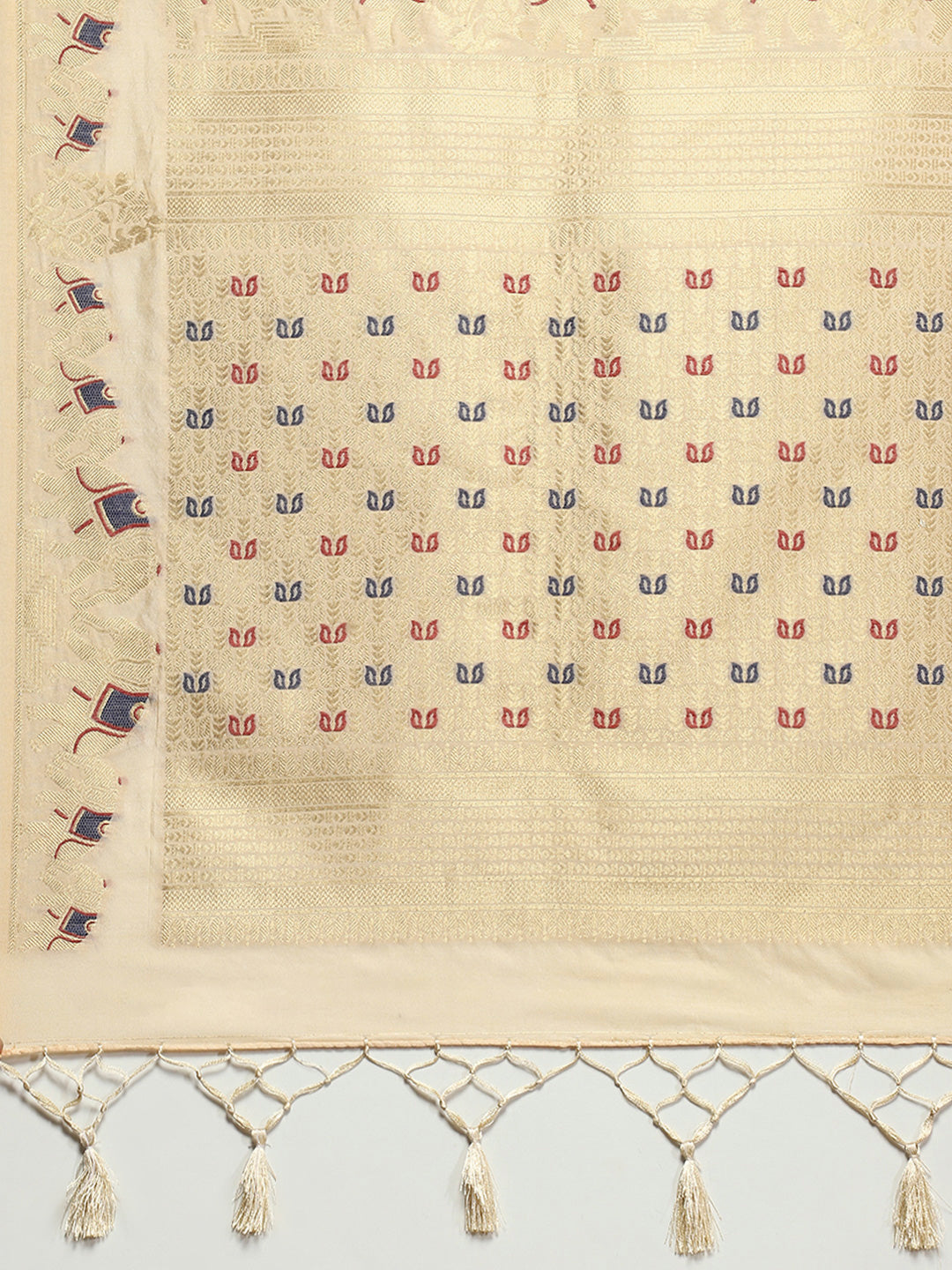 Zari Border Booti Art Silk Woven Saree