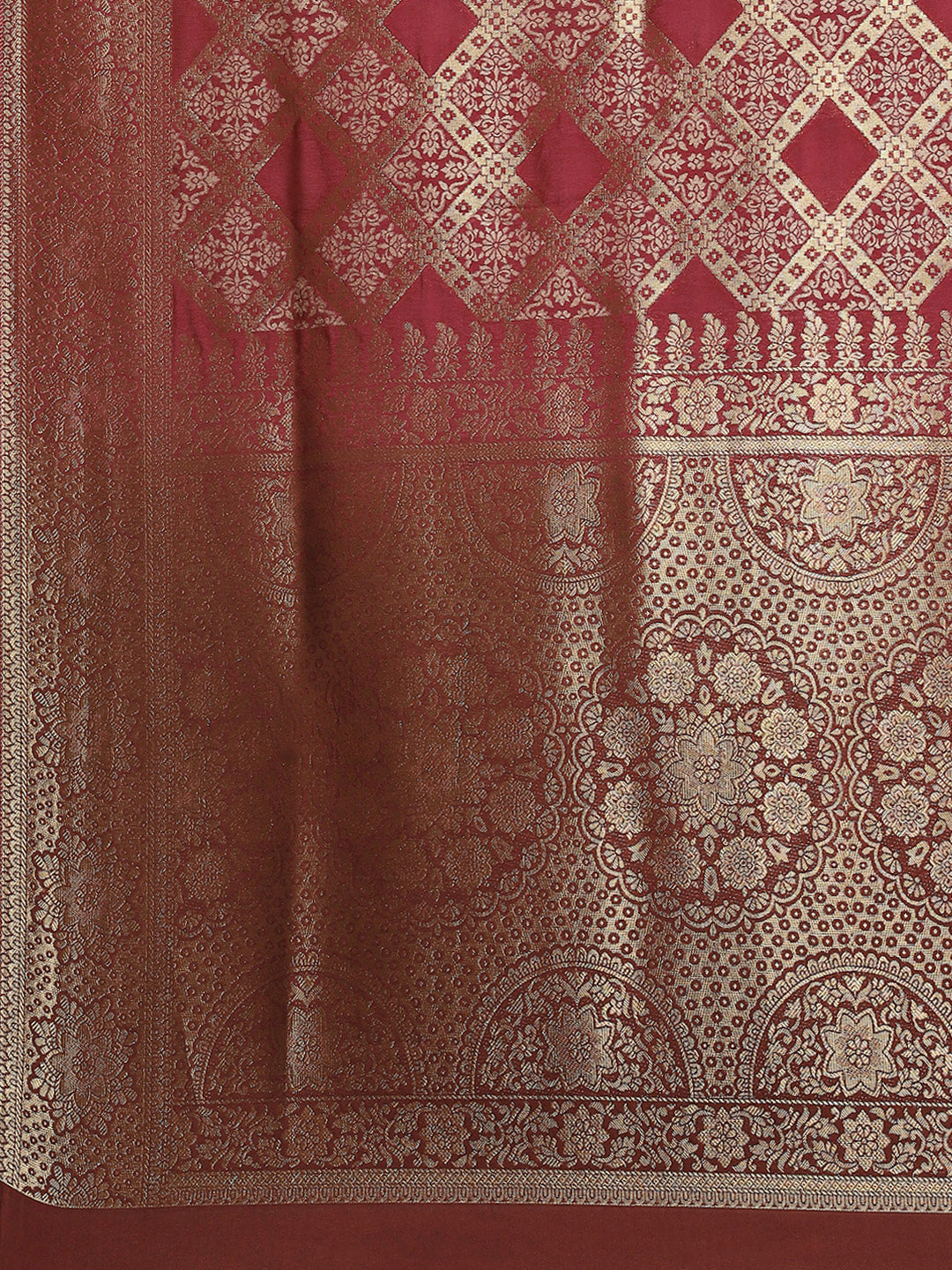 Zari Border Booti Art Silk Woven Saree