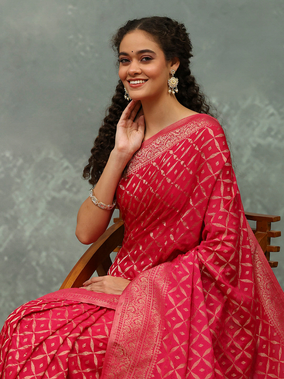 Woven Jaal Georgette Saree