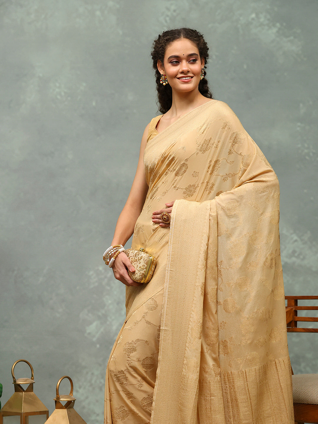 Woven Border Georgette Saree