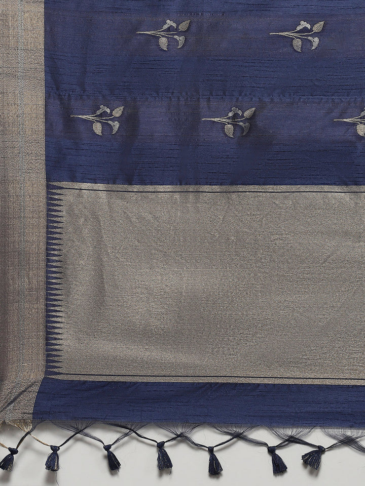 Woven Border Booti Art Silk Saree