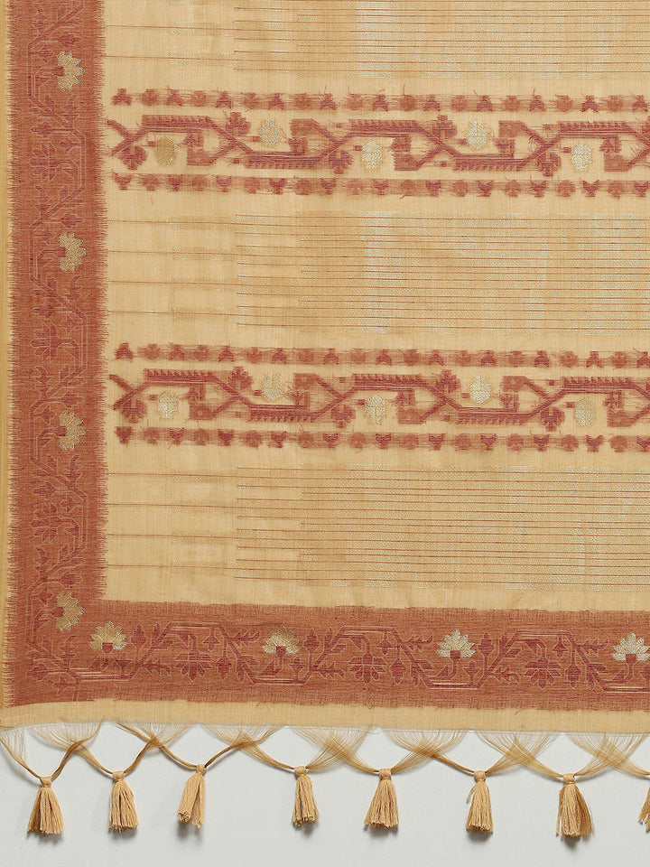 Woven Border Booti Art Silk Saree