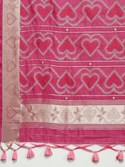 Woven Border Booti Art Silk Saree