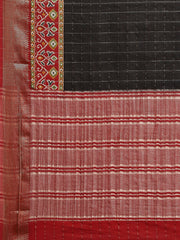 Patola Zari Border Printed Cotton Blend Woven Saree