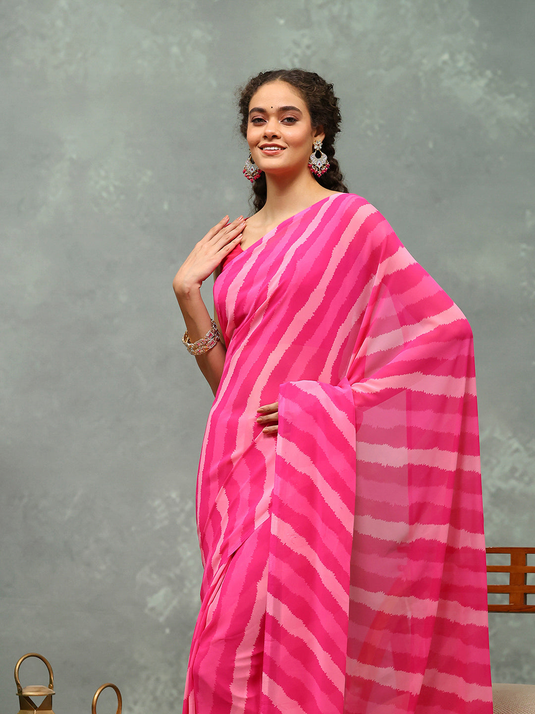 Abstract Printed Georgette Saree