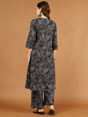 Printed Cotton Kurta With Palazzo