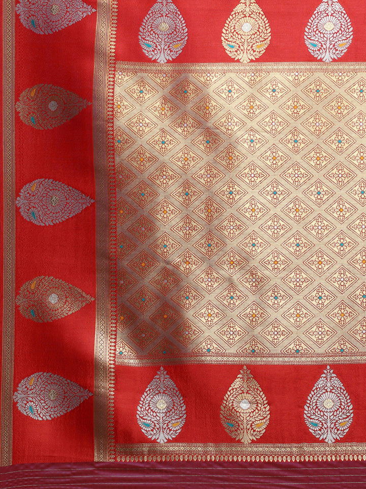 Zari Jaal Woven Art Silk Saree