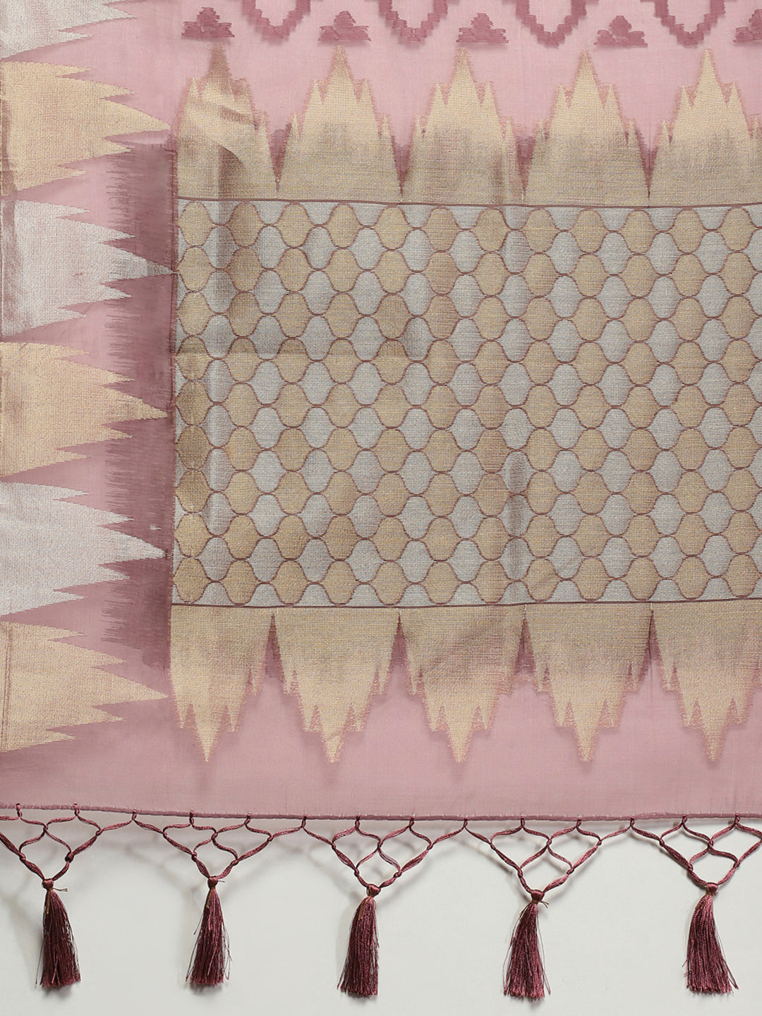 Zari Border Booti Art Silk Woven Saree