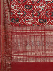 Patola Zari Border Printed Cotton Blend Woven Saree