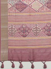 Digital Floral Printed Tussar Saree