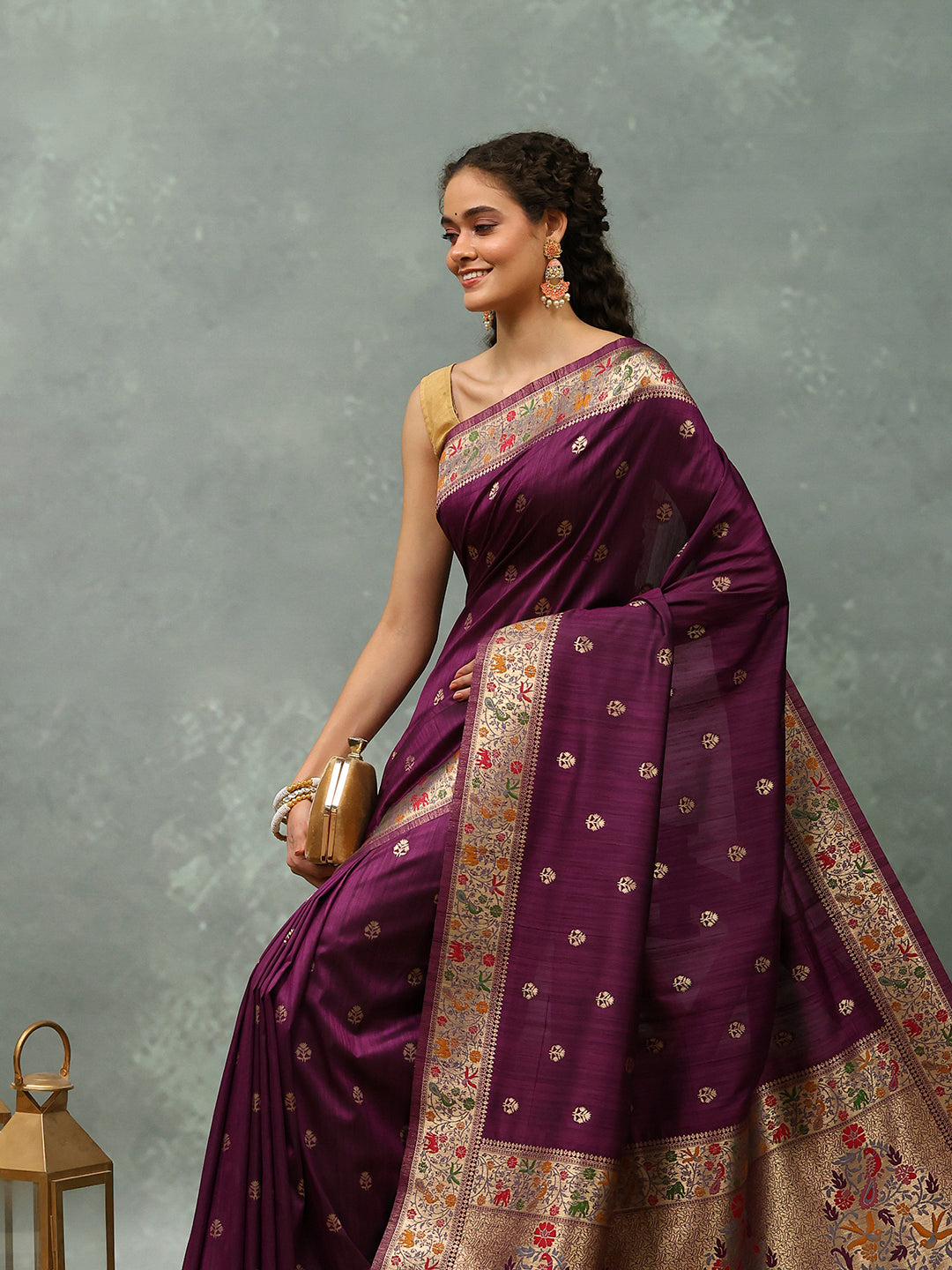 Woven Border Art Silk Saree