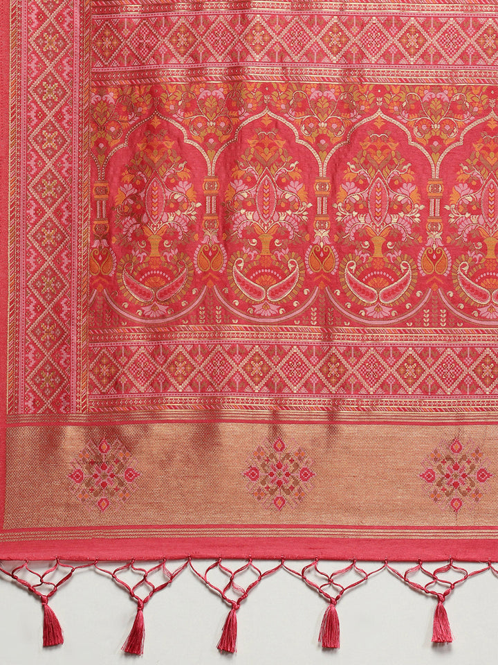 Zari Jaal Woven Art Silk Saree