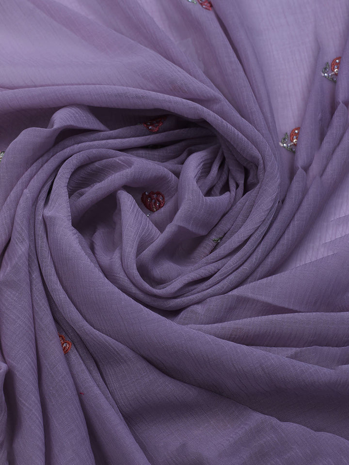 Embroidered Chiffon Unstitched Suit With Dupatta