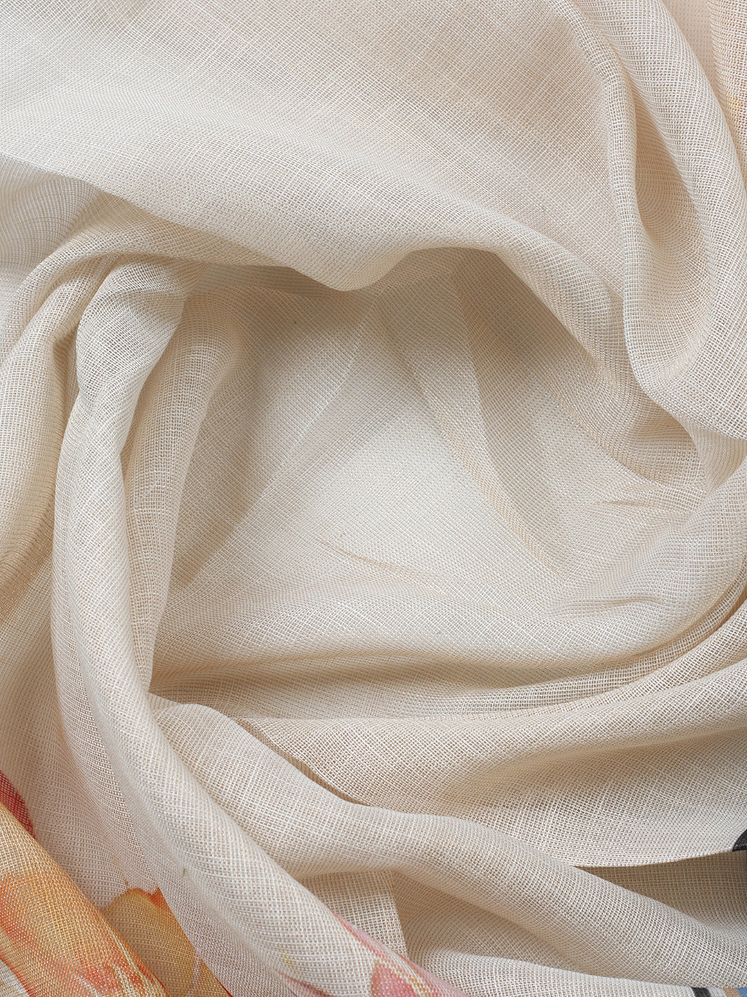 Printed Linen Blend Unstitched Suit With Pant &amp; Dupatta