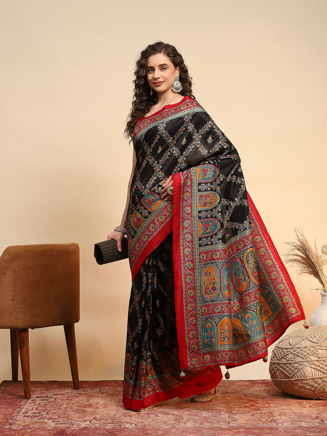 Digital Printed Art Silk Saree