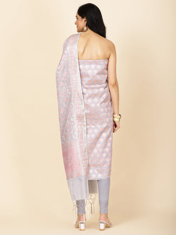 Woven Chanderi Unstitched Suit Piece With Dupatta