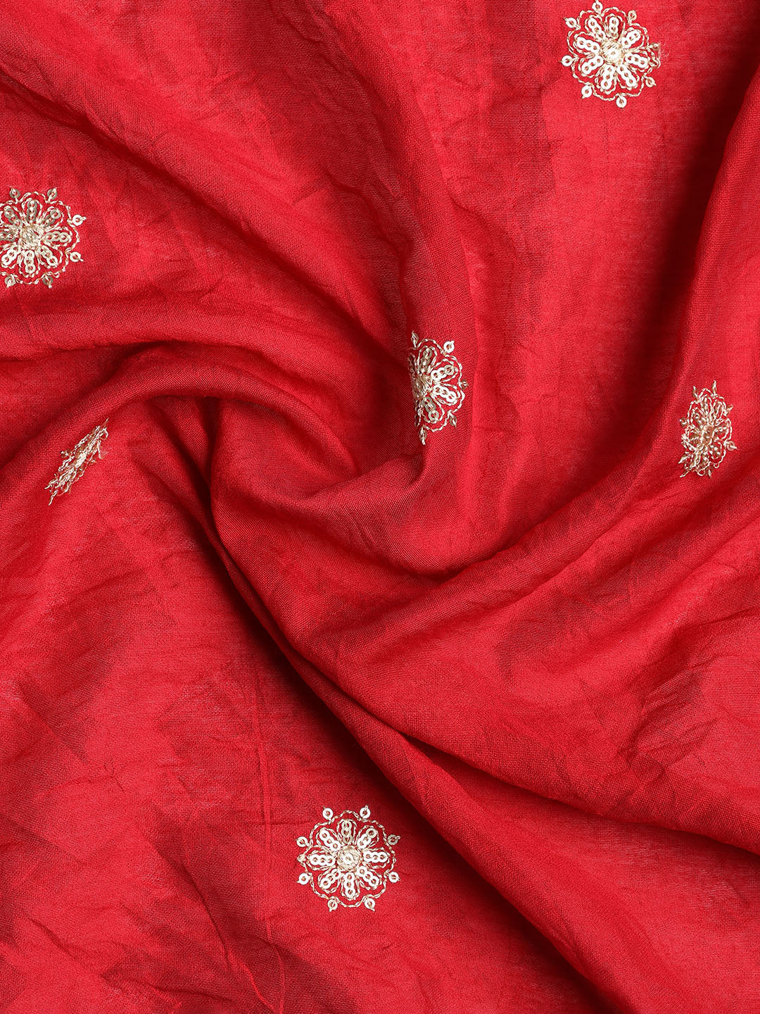 Neck Embroidered Cotton Blend Unstitched Suit With Dupatta