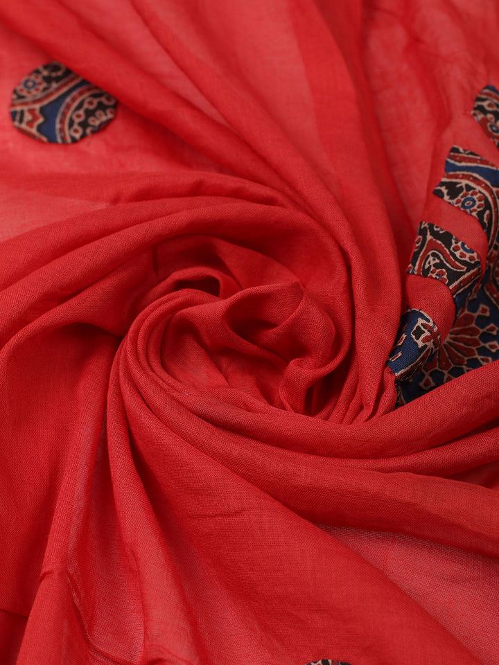 Printed Cotton Unstitched Suit With Pant Dupatta
