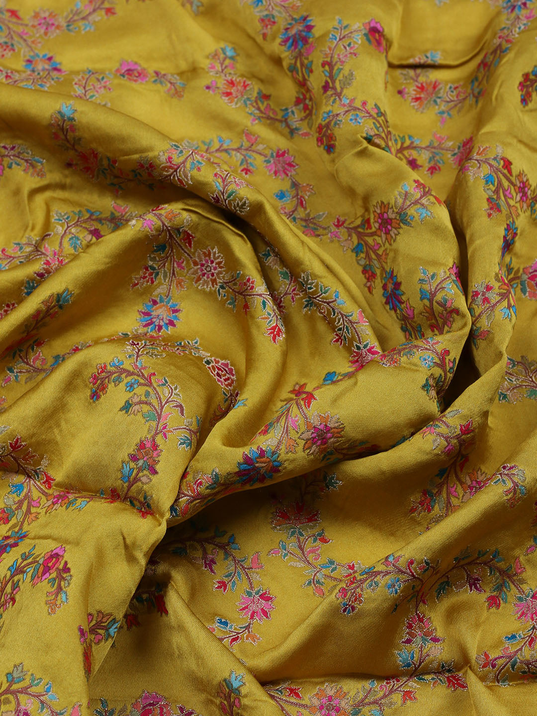 Woven Design Satin Unstitched Suit With Pant &amp; Dupatta