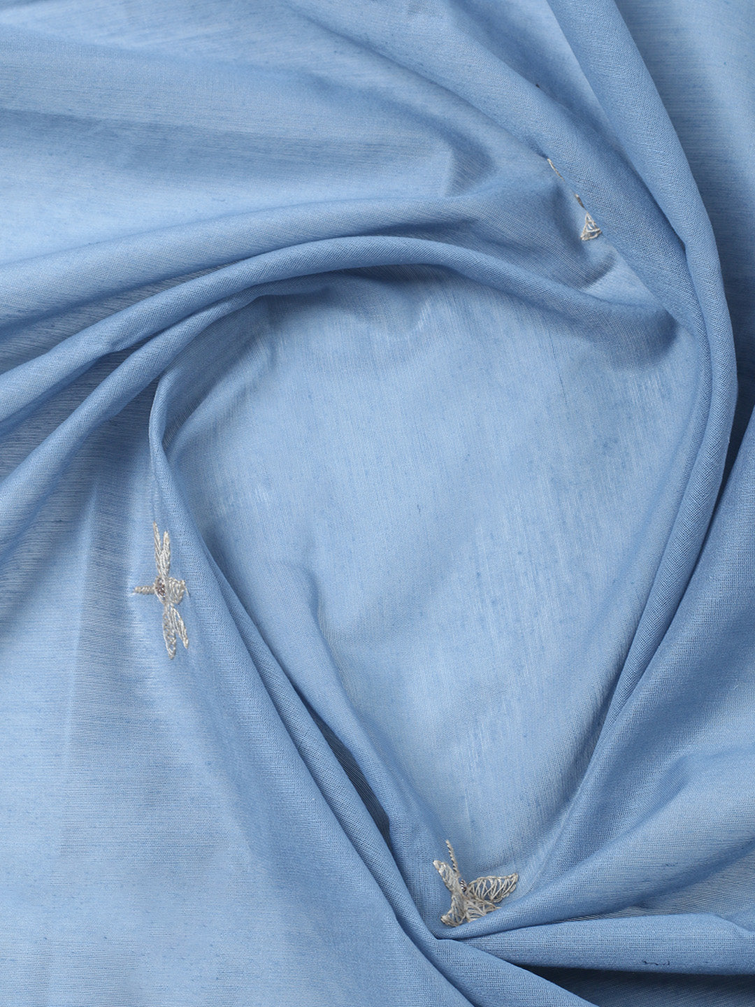 Embroidered, Cotton Blend Unstitched Suit With Pant &amp; Dupatta