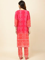 Bandhani Printed Crepe Kurta With Pants