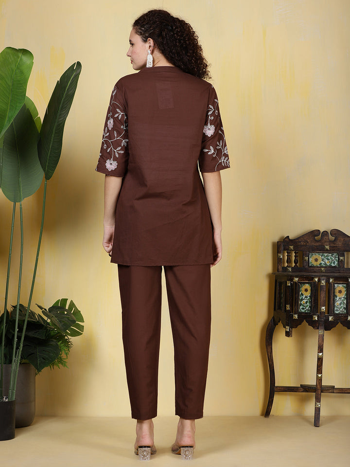 Printed Cotton Blend Kurta With Pants
