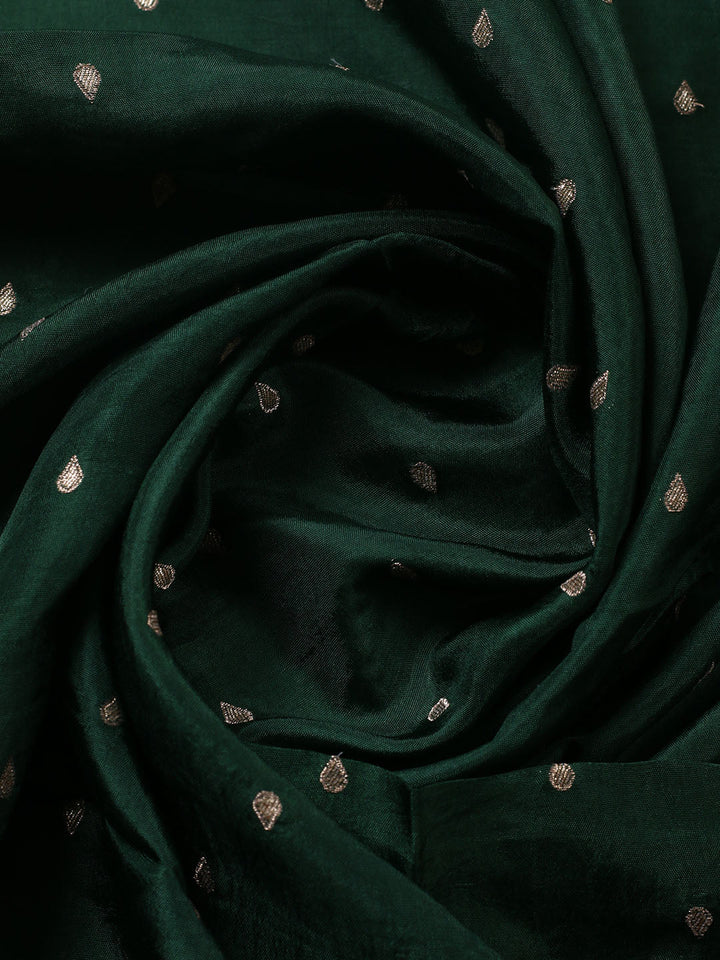 Embroidered Chanderi Unstitched Suit With Pant &amp; Dupatta
