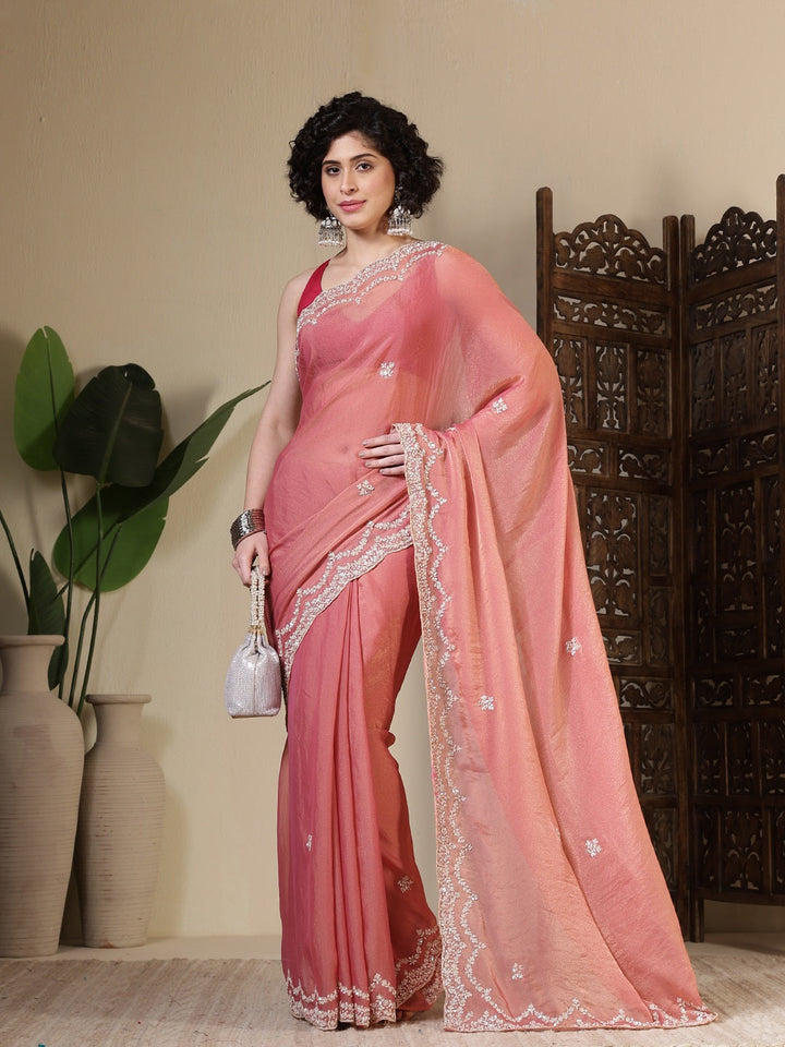 Embroidered Georgette Saree