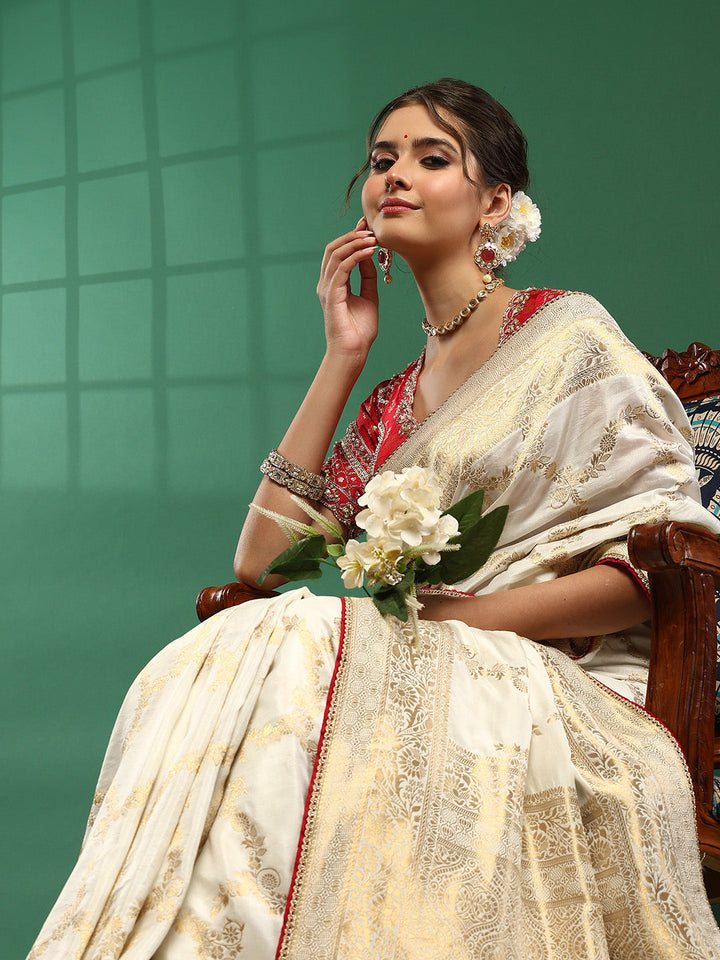 Embroidered Dola Silk Saree
