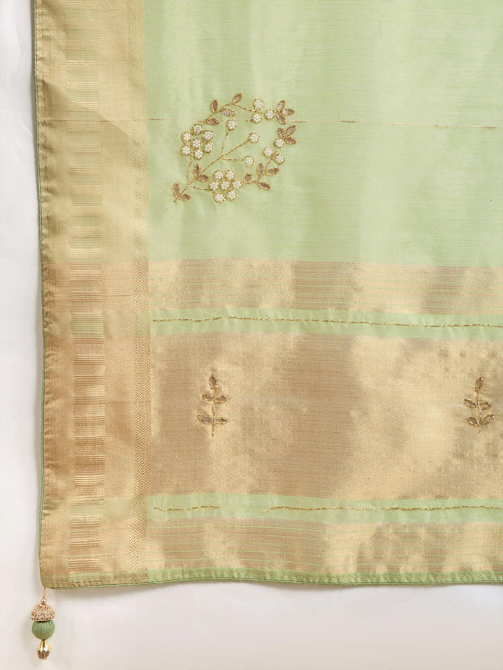 Embroidered Linen Blend Saree