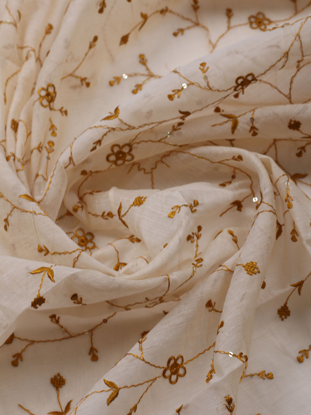 Neck Embroidered Cotton Blend Unstitched Suit With Dupatta