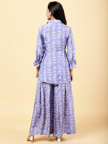 Printed Muslin Kurti With Palazzo